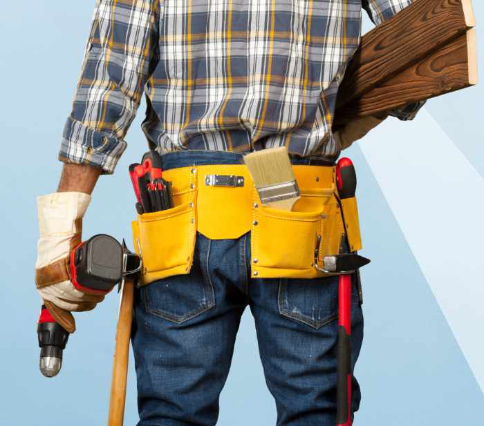 handsome happy workman